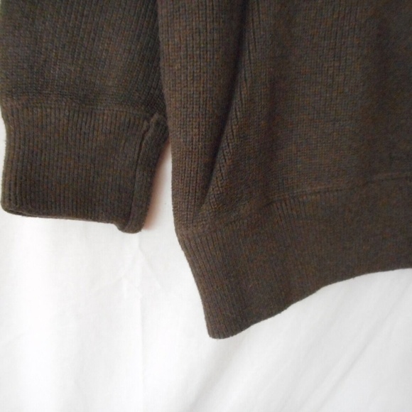 Eddie Bauer 1/4 zip style Brown sweater - Picture 4 of 6